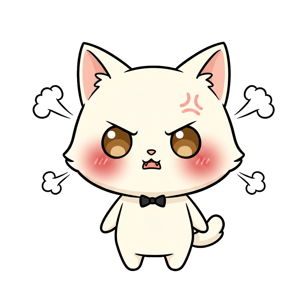 Mochi the chibi cat — Angry