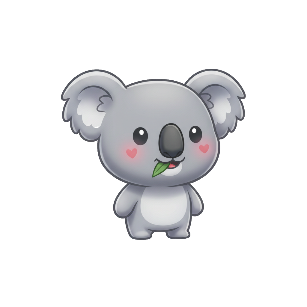 Glossy emoji-style koala — Apple