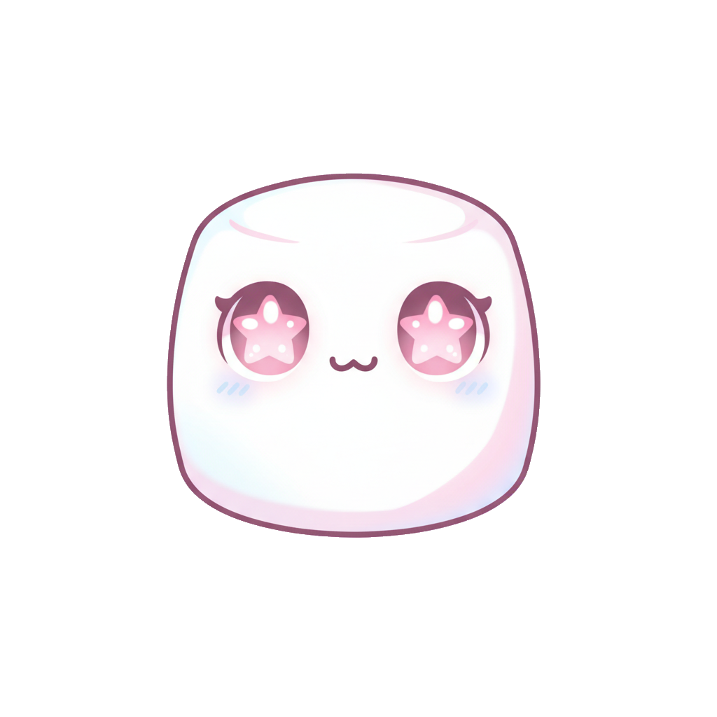 Marshmallow ghost, star eyes — Kawaii